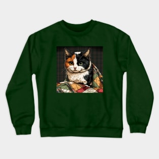 Calico Cat on a Quilt Crewneck Sweatshirt